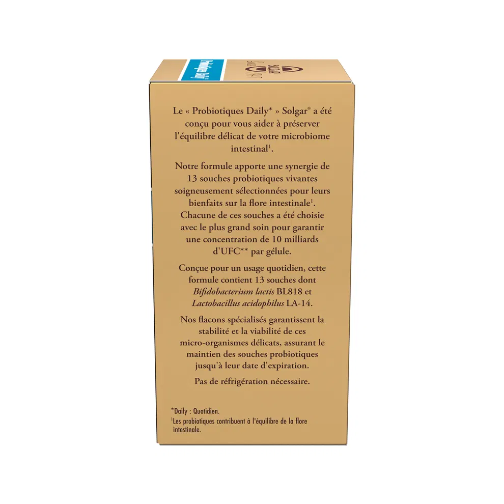 Solgar probiotique daily 30 gélules ugs 8000300439847